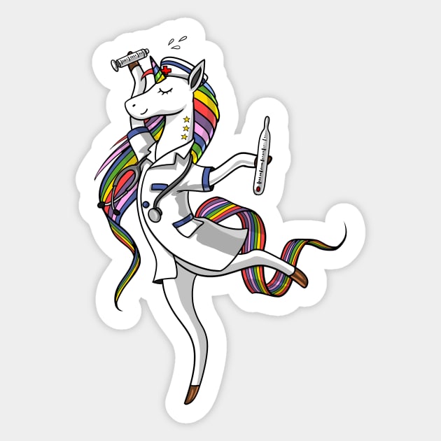 Unicorn Nurse Sticker by underheaven